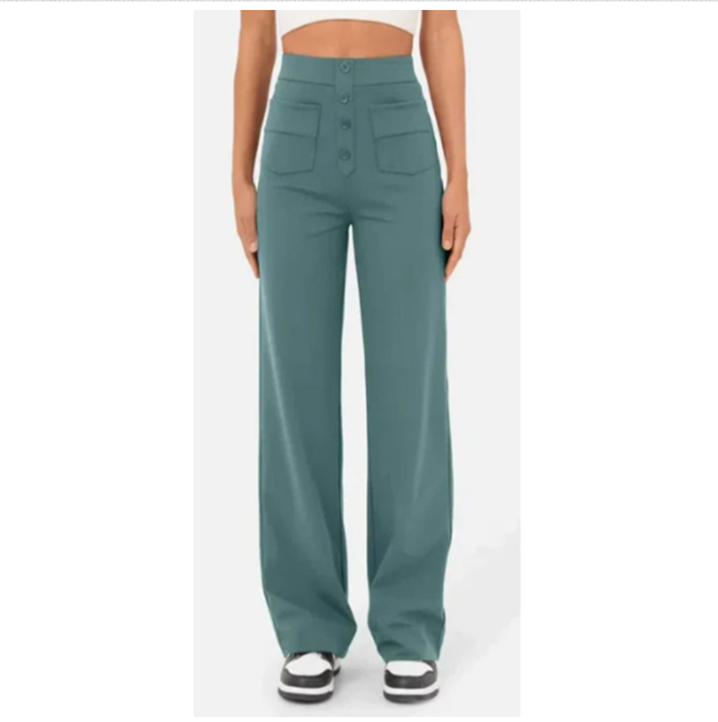 Bequeme Hose für Damen, Stretch, hohe Taille, ideal für smarte Casual-Outfits.
