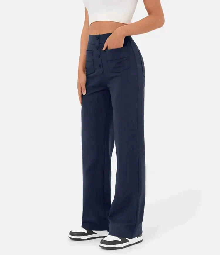 Modern geschnittene Stretchhose für Damen, hoher Bund, für Eleganz & Komfort.