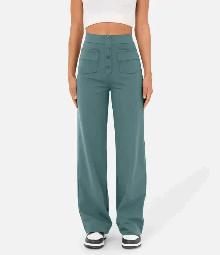 Moderne Stretchhose Damen, hoher Bund, elegant und super bequem, zeitloser Stil.