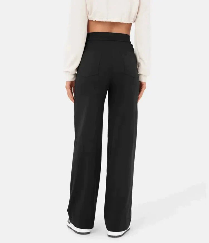 Atmungsaktive Stretchhose für Damen, hohe Taille, elegant & komfortabel geschnitten.