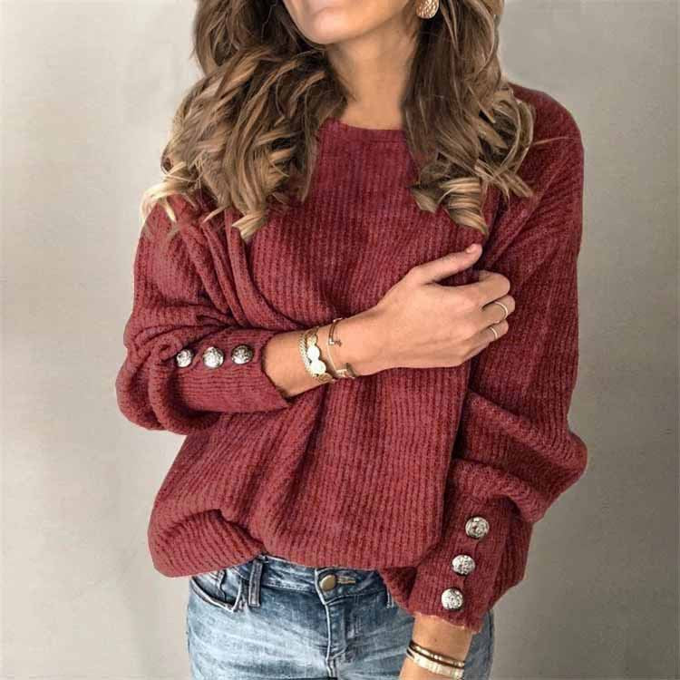Moderner Damen Strickpullover "Alexandra" mit weitem Schnitt. Lockerer Pullover für einen eleganten Alltags-Style.