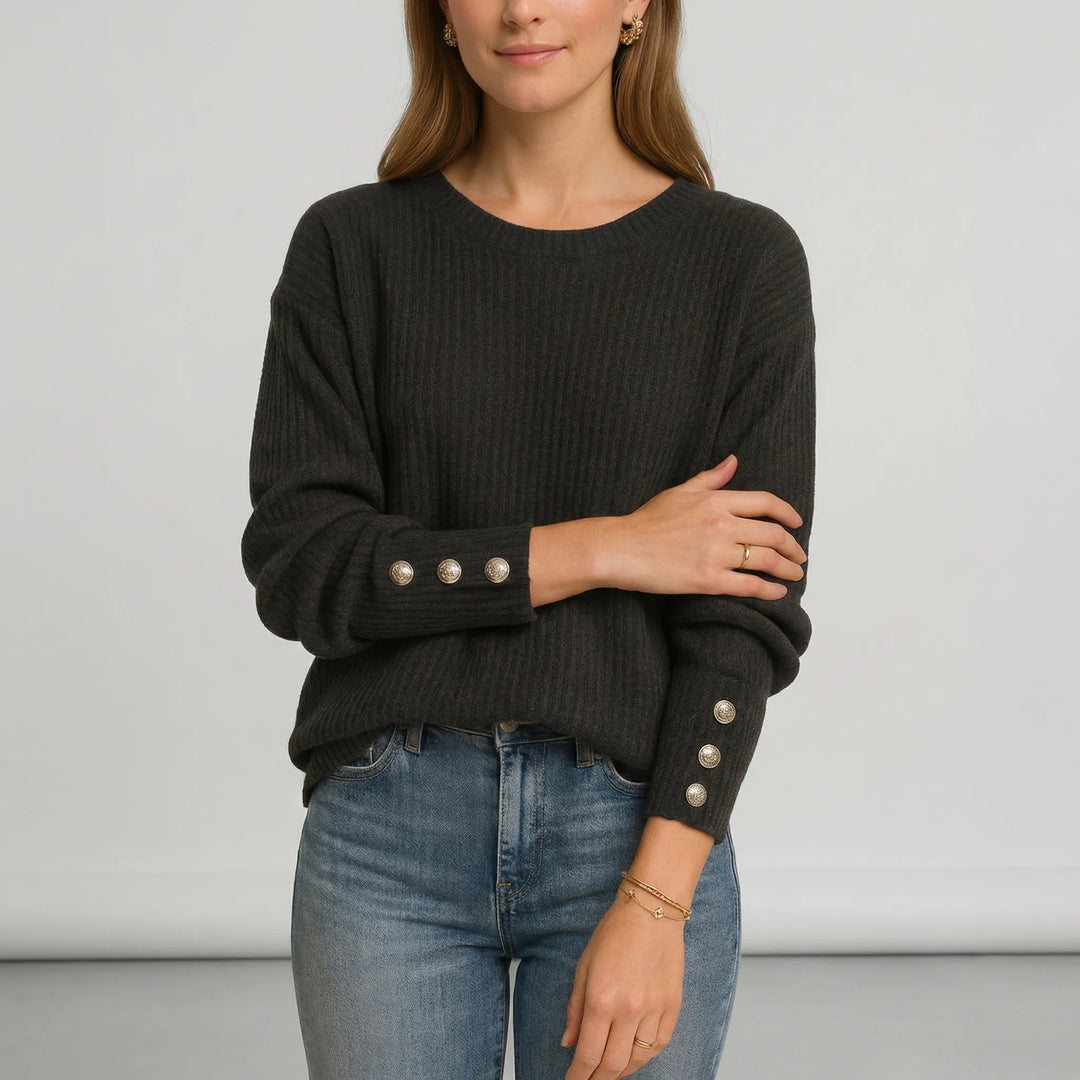 Eleganter Damen Strickpullover, relaxed fit, in weicher Strickoptik für Herbst & Winter.