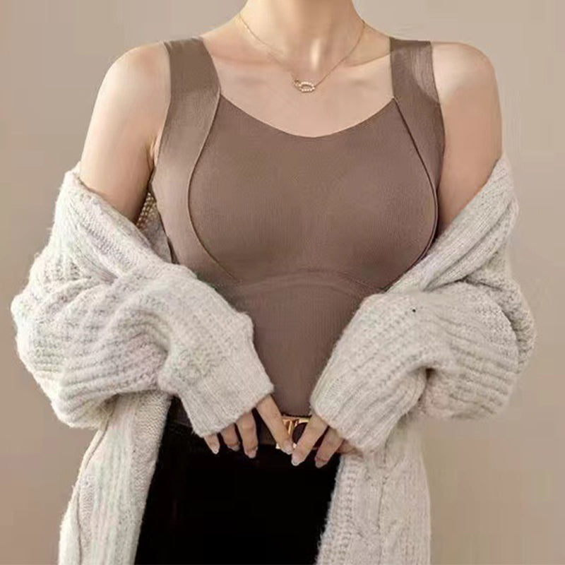 Thermisches, formendes Damen Tanktop mit BH. Nahtlose Unterwäsche, die warm hält und schmeichelt.