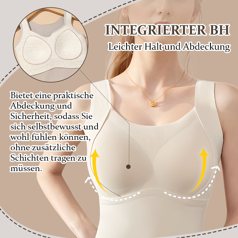 Warmes Damen Tanktop mit integriertem BH. Thermisches Unterhemd, perfekt als basic Layer für den Winter.
