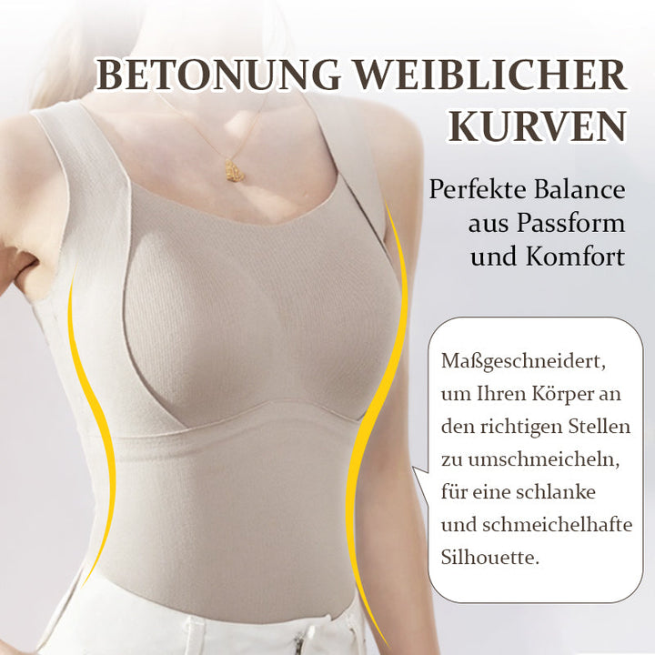 Formendes Damen Tanktop mit integriertem BH für optimalen Halt und eine glatte Silhouette, nahtlos & bequem.