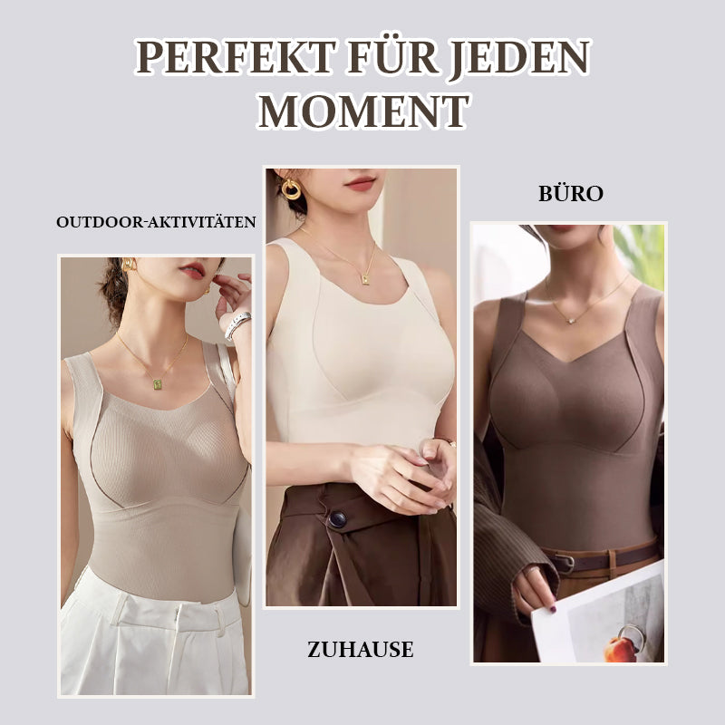 Bequemes, thermisches Damen Tanktop mit BH. Hält warm und bietet Komfort als nahtloser Basic-Layer.