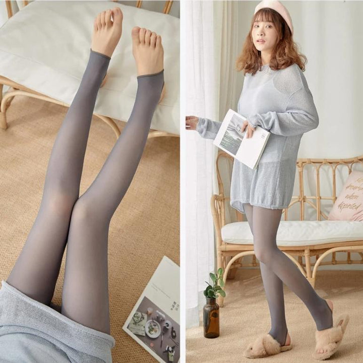 Gefütterte Thermostrumpfhose für Damen, transparent-Optik, hält warm im Winter.