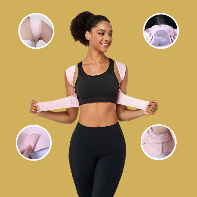 Moderne Damen Bandage zur Haltungskorrektur; unsichtbar unter Kleidung für ganztägigen Komfort.
