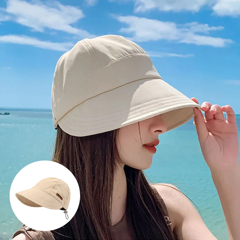 Stylischer Damen UV-Schutz-Hut, idealer Sonnenschutz ohne Makeup, faltbar & atmungsaktiv für Sommer & Strand.