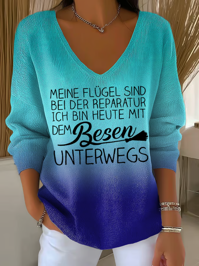 Entspanntes Damen V-Ausschnitt Shirt, ein vielseitiges Komfort Oberteil für eine modische und lässige Alltagsgarderobe.