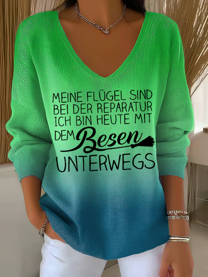 Modisches Damen V-Ausschnitt Shirt, entspannt geschnitten. Ideal als bequemes und stilvolles Oberteil für Alltag und Freizeit.