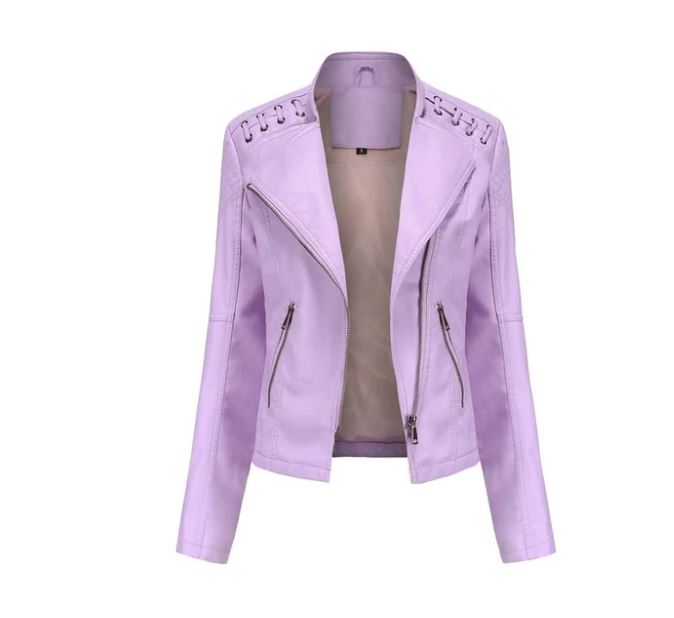 Damenjacke im Vintage Biker-Stil, Elizabeth-Design, schwarz, kurz und figurbetont.