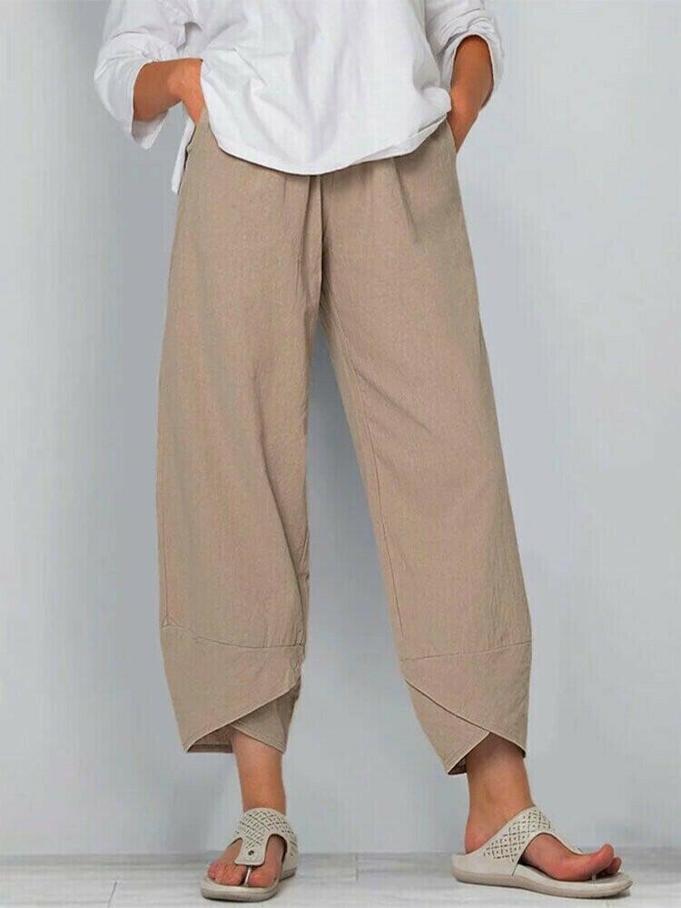 Lässige Damen Sommerhose, Vintage-Stil, weite Beine & hohe Taille. Ideal für den Alltag.