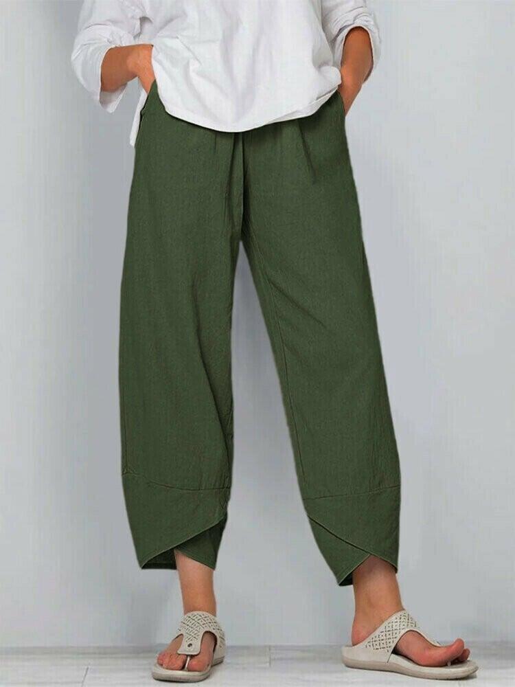 Damen Vintage Hose mit hoher Taille & weitem Schnitt. Bequem & stylisch für Freizeit.