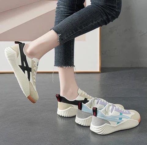Detailansicht der Vintage Damen Komfortschuhe. Hochwertige, bequeme Freizeitschuhe mit orthopädischem Design.