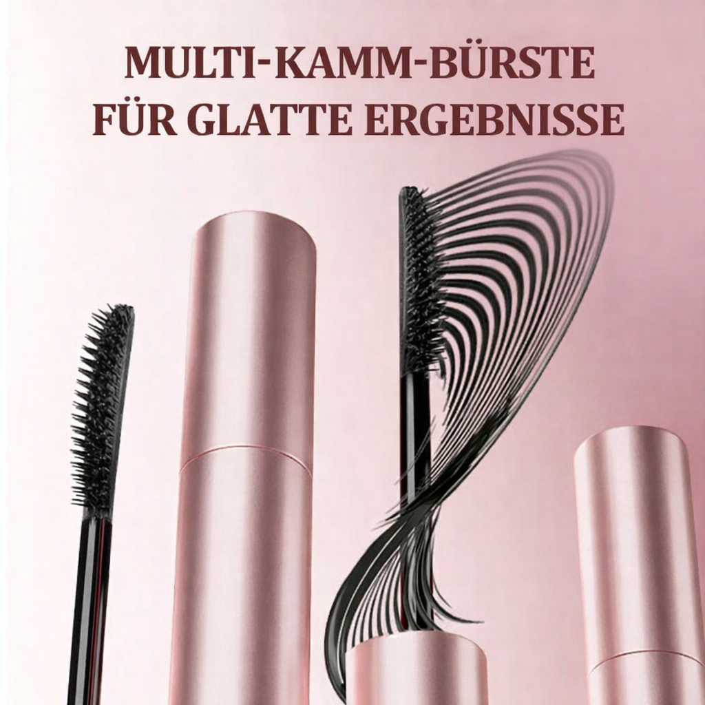 Präzisionsbürste der wasserfesten Mascara für klumpenfreies Auftragen, Volumen und Definition der Wimpern.