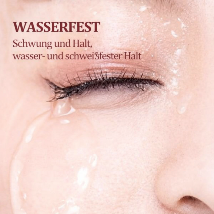 Wimpern widerstehen Wasser dank langanhaltender, wasserfester Mascara. Für Volumen, Länge und Definition den ganzen Tag.