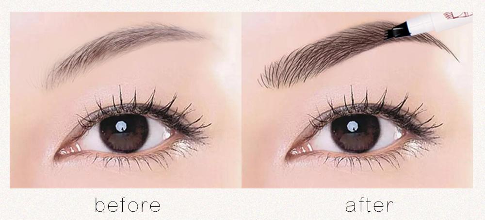 Präziser wasserfester Augenbrauenstift für Damen, simuliert Microblading-Effekt.