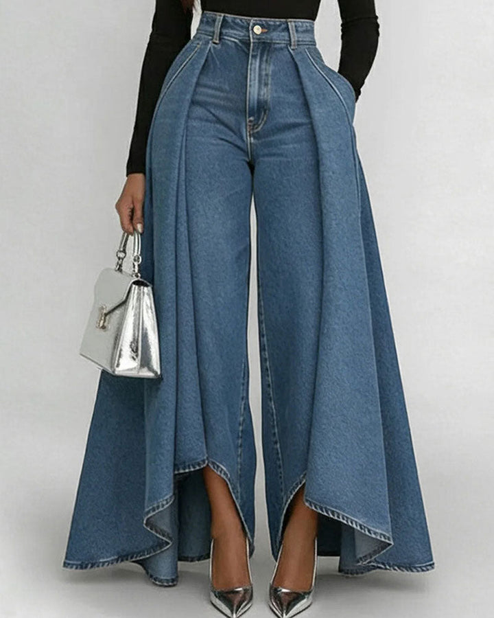 Damen weite Hose, elegant und bequem, mit lockerer Passform für Business Casual und Freizeit. Stilvolle Frühling-Sommerhose.