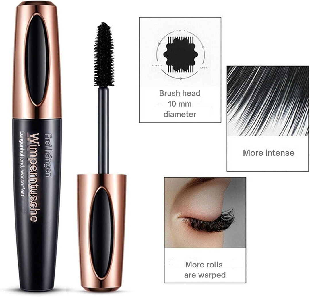 Detailaufnahme der 5D Wimperntusche mit präziser Bürste für volle und lange Wimpern.