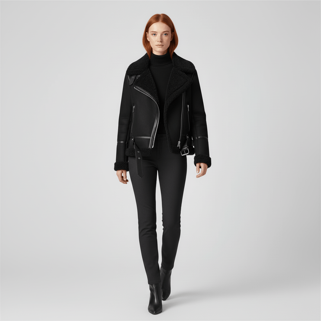 Kuschelige Damen Kurzjacke mit weichem Futter & Gürtel. Warm und schick als Freizeit- oder Übergangsjacke.