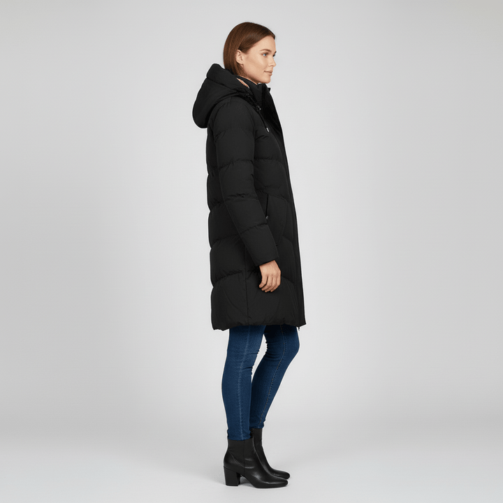 Warmer Damen Kapuzenparka für Winter und Freizeit. Komfortable Winterjacke schützt zuverlässig vor Kälte.