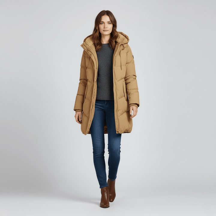 Stilvoller Damen Winterparka, tailliert. Vielseitige Kapuzenjacke für Übergang und Winter, perfekt für Freizeit.