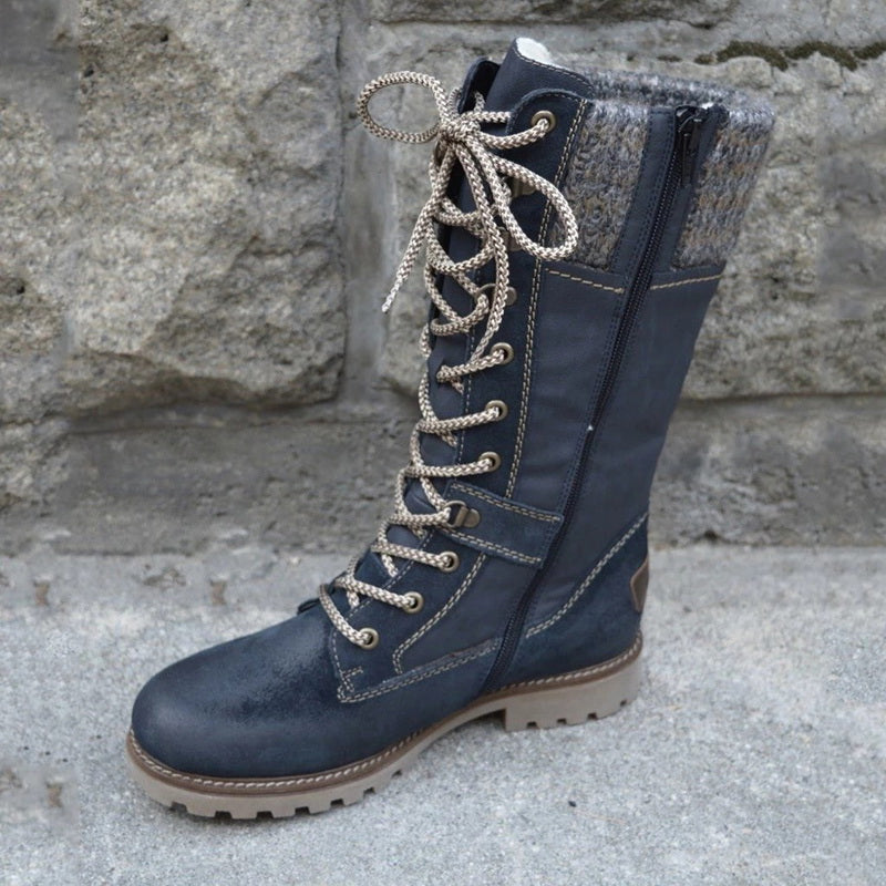 Warme & rutschfeste Damen Winterstiefel Nora. Komfortable hohe Winterschuhe für den Alltag, ideal bei Schnee & Kälte.