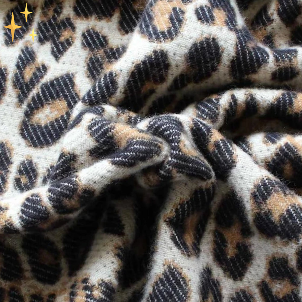 Trendiger Leoparden-Damenschal XL, kuschelig warm für kalte Herbst- und Wintertage.