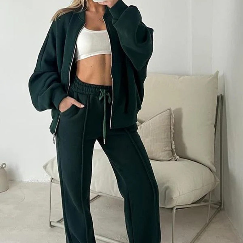 Damen Hayley Zweiteiler Set mit Reißverschluss. Bequem & schick für den täglichen Komfort.