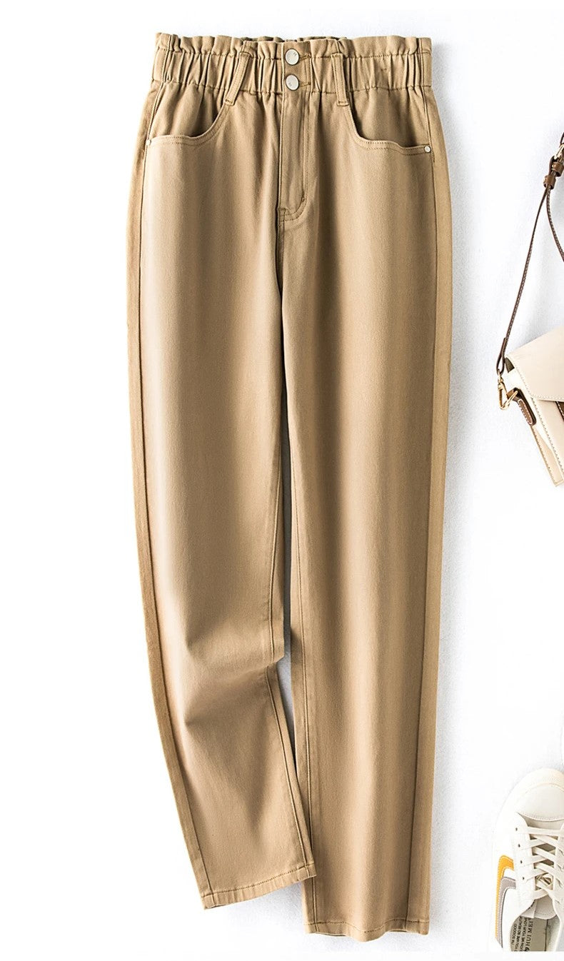 Damen Stretch Jeans, Übergröße, hoher Bund, bequem, Mom Jeans Look, mittelblau.