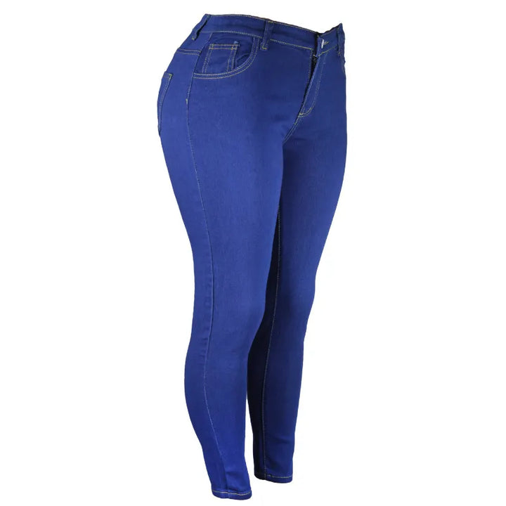Damenjeans High Waist Übergröße, figurbetont mit viel Stretch, bequem für den ganzen Tag.