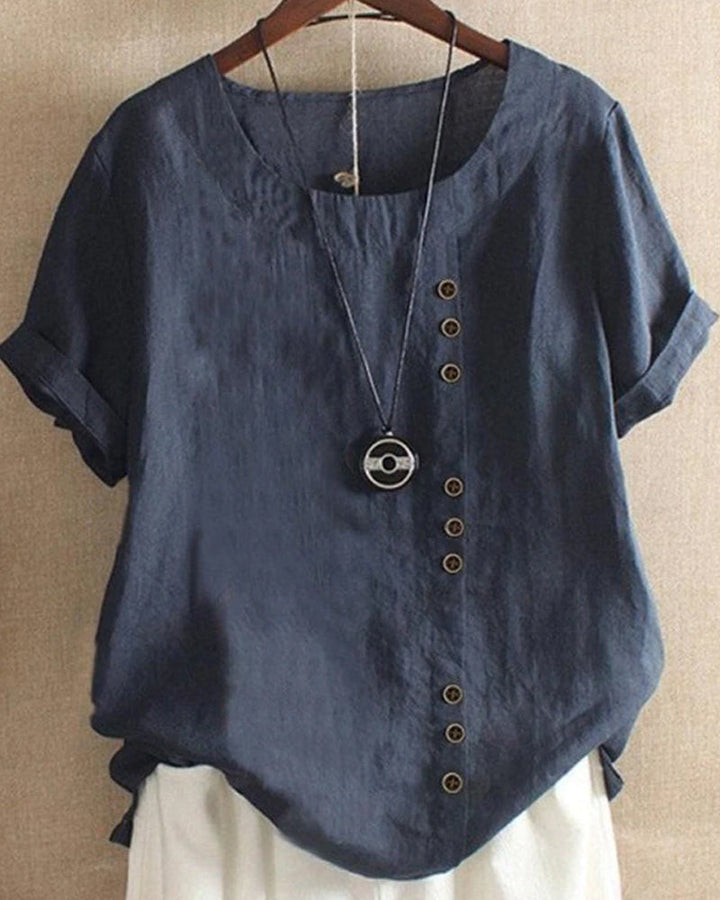 Unifarbenes Damen T-Shirt mit Kurzarm. Zeitloser Rundhalsausschnitt für einen schlichten & eleganten Look.