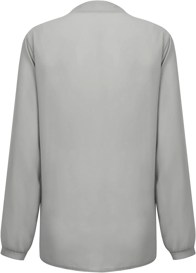 Bequeme und elegante Damen Paillettenbluse in Übergröße, V-Ausschnitt, langarm.