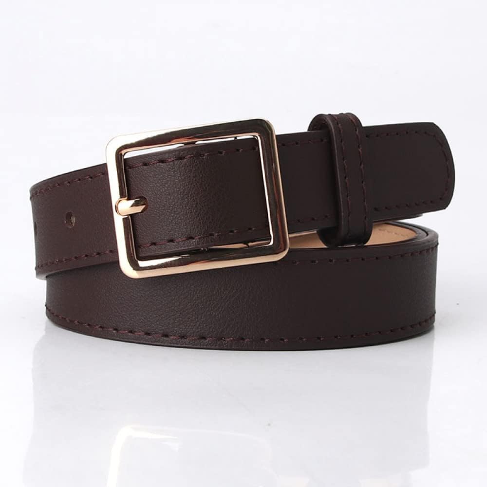 Weibliches Model trägt schicken Unisex-Gürtel mit Metallschnalle, ideal für Rock & Hose.