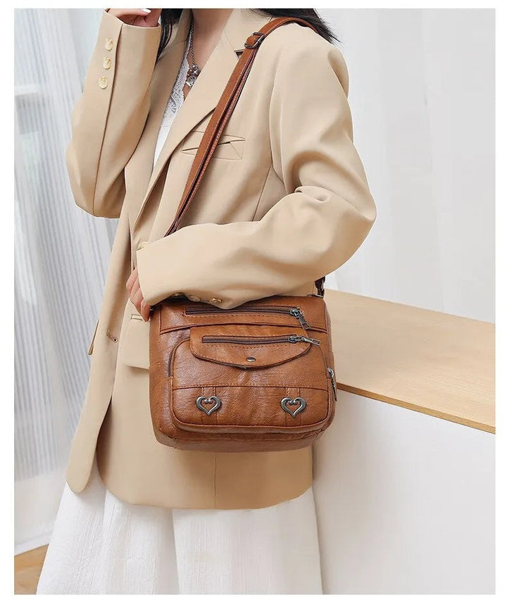 Braune moderne Damen Schultertasche, vielseitig und mit großer Kapazität für jeden Tag.
