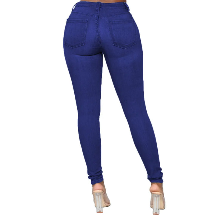 Trendige Plus Size Röhrenjeans für Damen, mit hohem Bund und exzellentem Stretch für Komfort.
