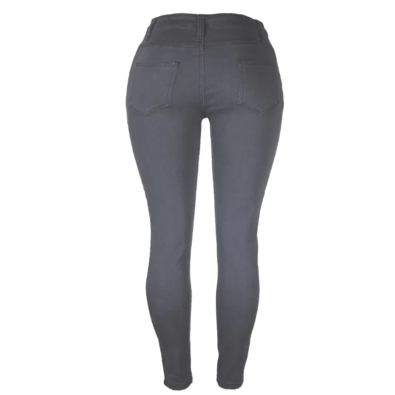 Komfortable High Waist Röhrenjeans für Damen, Übergröße, mit Stretch für Alltag und Freizeit.
