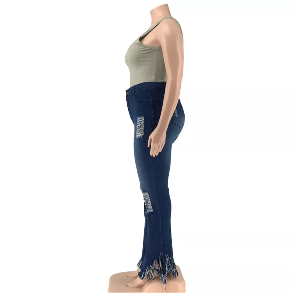 Komfortable Plus-Size Schlagjeans, Damen, Stretch-Material, für den ganzen Tag.