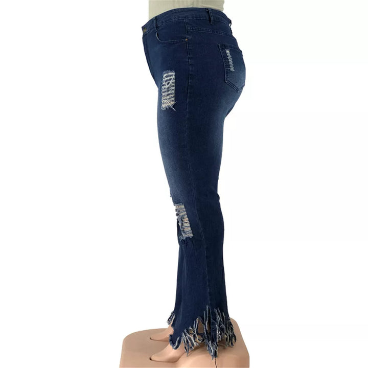 Trendige Damen Schlagjeans, Übergröße, Stretch, für ein modisches Statement.