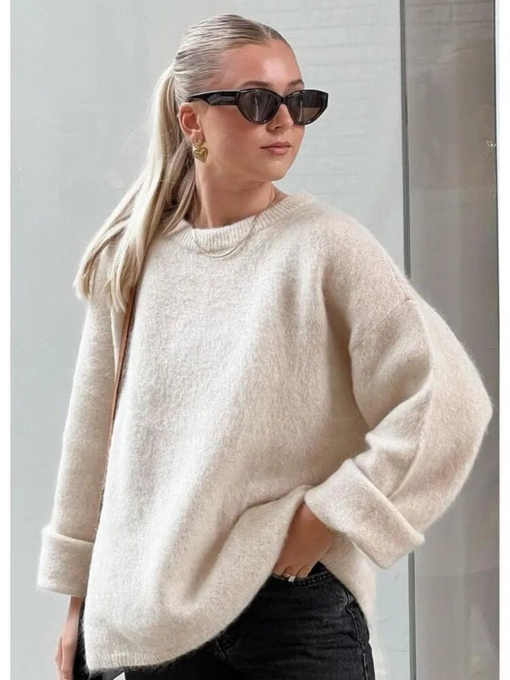 Warmer Langarm-Pullover für Damen, perfekt für casual Mode im Herbst und Frühling.