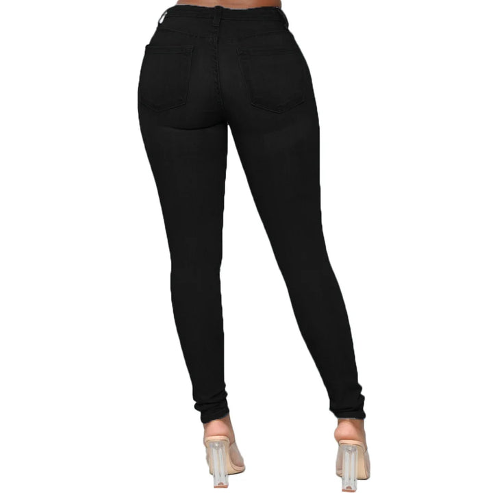 Perfekt sitzende Plus Size Damen Stretchjeans, Röhrenform, High Waist für Komfort und Stil.