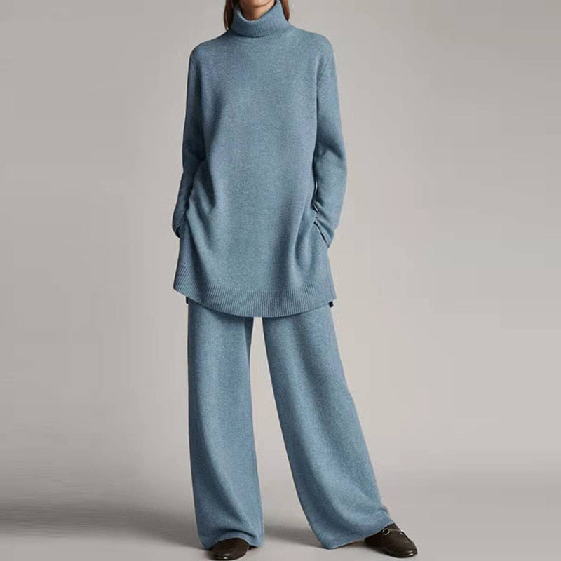 Kuscheliges Damen Loungewear Set Nahaufnahme. Weicher Stoff Zweiteiler für gemütliche Herbst Homewear.