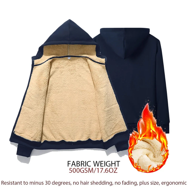 Bequeme Oversize-Damenjacke mit Kapuze, ideal für Übergröße, warmer Kälteschutz im Herbst & Winter.