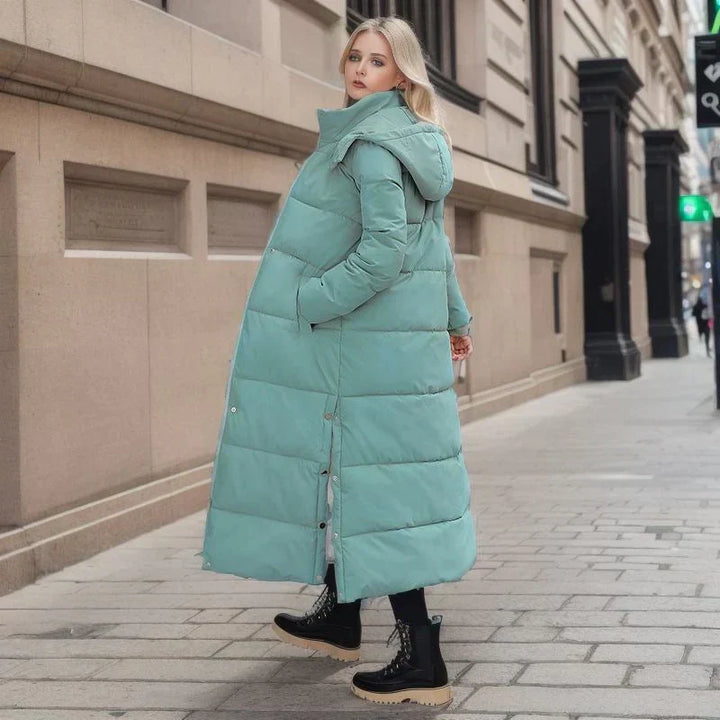 Lange Damen Pufferjacke, Wintermantel für Frauen, Steppjacke, ideal für kalte Tage.