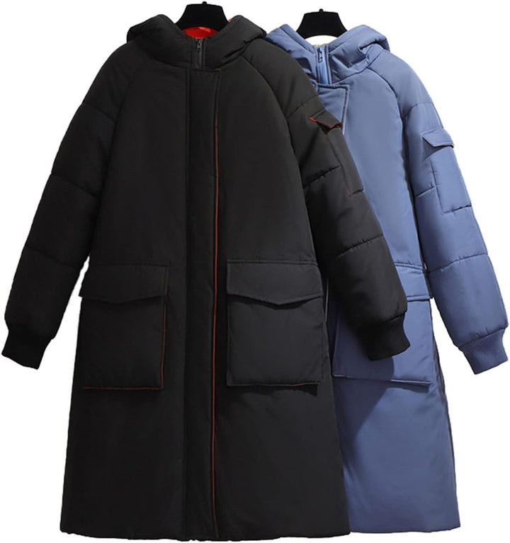 Damen Winterkleidung: Lange Pufferjacke Übergröße, warm & zeitlos.