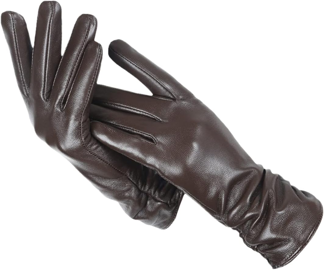 Klassische Damen Lederhandschuhe für Winter und Herbst. Elegantes Design, warm und stilvolles Accessoire.