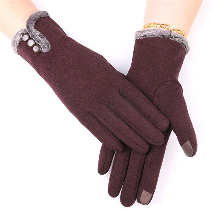 Kuschelige Damen Winterhandschuhe, ideal gegen Kälte, mit stilvollem Design und Touchscreen-Funktion.
