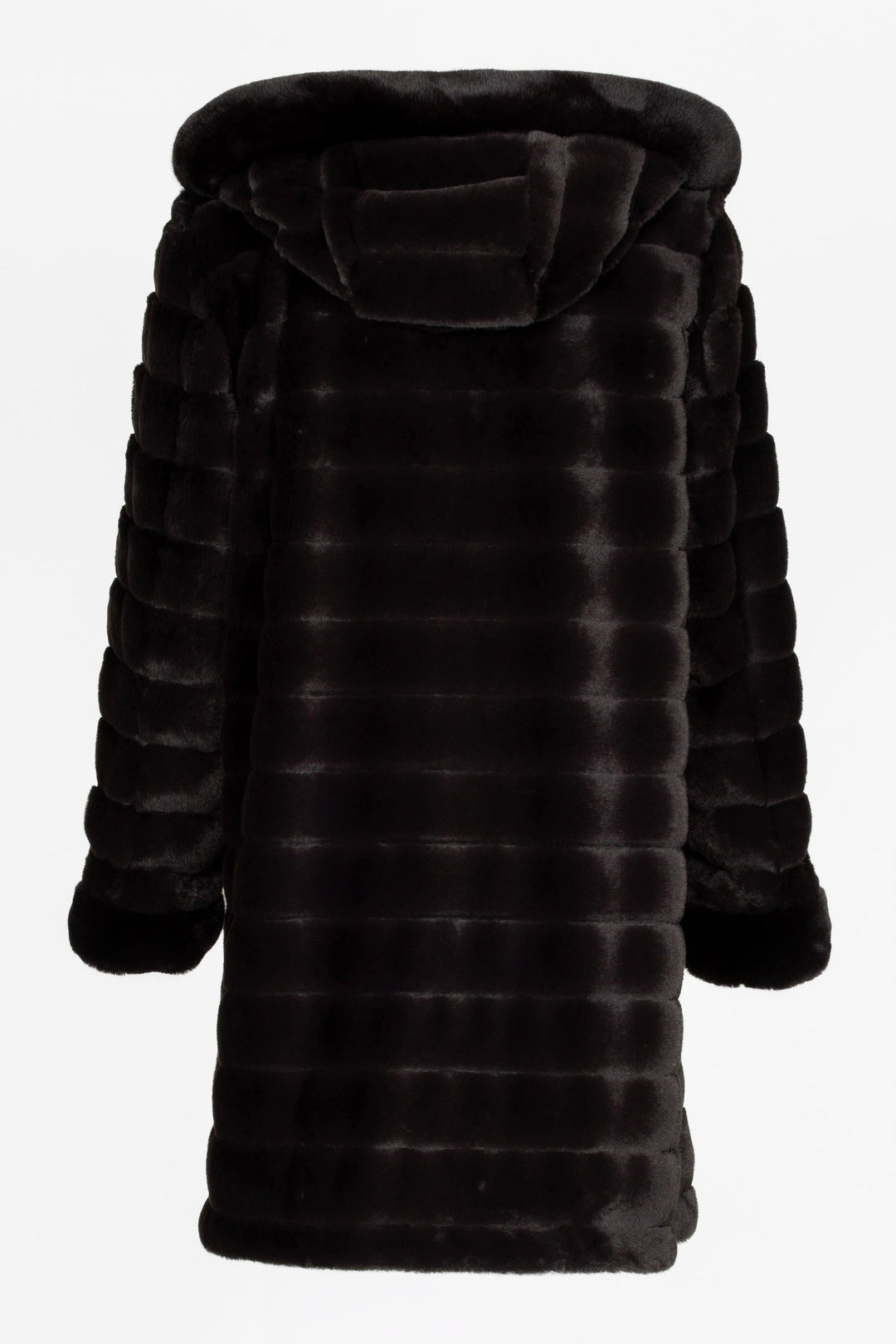 Vielseitiger Damen Wende-Wintermantel mit Kapuze und A-Linie, elegant und warm für kalte Tage.