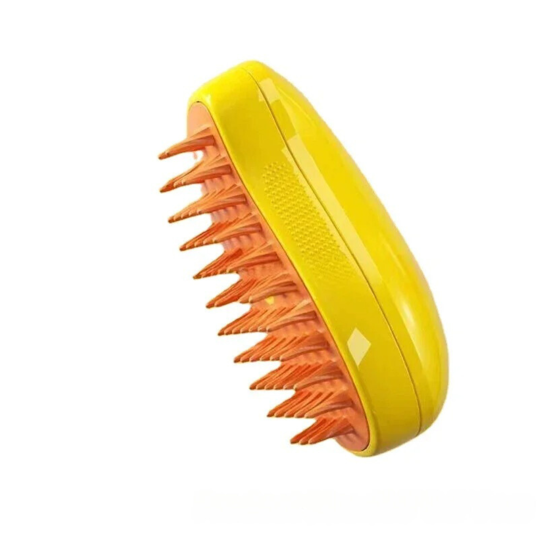 Ergonomische Dampfbürste für Haustiere: Mühelose Fellpflege und Entfernung loser Haare bei Hund & Katze.
